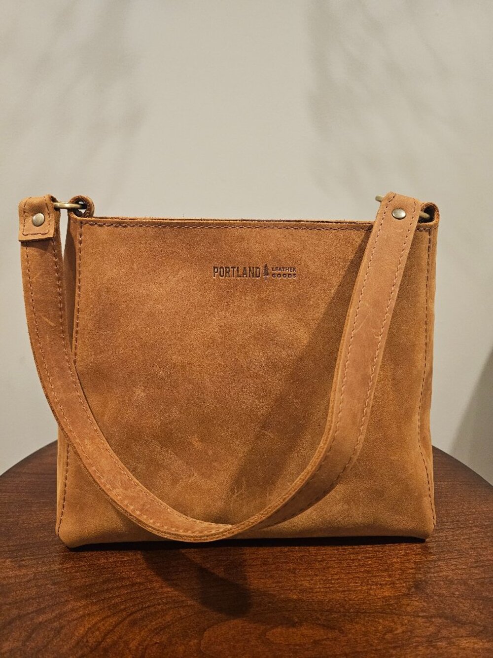 Portland Leather Tan Suede Crossbody/Shoulder Bag – Minimalist Style